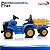 Trator Elétrico Infantil 12v Azul Com Carreta Pá Controle Remoto Luz Som Pedal Frente Ré Bateria Recarregável - Imagem 7