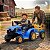 Trator Elétrico Infantil 12v Azul Com Carreta Pá Controle Remoto Luz Som Pedal Frente Ré Bateria Recarregável - Imagem 8