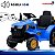 Trator Elétrico Infantil 12v Azul Com Carreta Pá Controle Remoto Luz Som Pedal Frente Ré Bateria Recarregável - Imagem 9