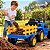 Trator Elétrico Infantil 12v Azul Com Carreta Pá Controle Remoto Luz Som Pedal Frente Ré Bateria Recarregável - Imagem 10