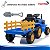 Trator Elétrico Infantil 12v Azul Com Carreta Pá Controle Remoto Luz Som Pedal Frente Ré Bateria Recarregável - Imagem 11