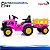 Trator Elétrico Infantil 12v Rosa Com Carreta Pá Controle Remoto Luz Som Pedal Frente Ré Bateria Recarregável - Imagem 7