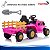 Trator Elétrico Infantil 12v Rosa Com Carreta Pá Controle Remoto Luz Som Pedal Frente Ré Bateria Recarregável - Imagem 11