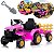 Trator Elétrico Infantil 12v Rosa Com Carreta Pá Controle Remoto Luz Som Pedal Frente Ré Bateria Recarregável - Imagem 1