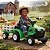 Trator Elétrico Infantil 12v Verde Com Carreta Pá Controle Remoto Luz Som Pedal Frente Ré Bateria Recarregável - Imagem 6
