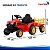 Trator Elétrico Infantil 12v Vermelho Com Carreta Pá Controle Remoto Luz Som Pedal Frente Ré Bateria Recarregável - Imagem 3