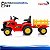 Trator Elétrico Infantil 12v Vermelho Com Carreta Pá Controle Remoto Luz Som Pedal Frente Ré Bateria Recarregável - Imagem 7