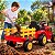 Trator Elétrico Infantil 12v Vermelho Com Carreta Pá Controle Remoto Luz Som Pedal Frente Ré Bateria Recarregável - Imagem 10