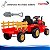 Trator Elétrico Infantil 12v Vermelho Com Carreta Pá Controle Remoto Luz Som Pedal Frente Ré Bateria Recarregável - Imagem 11