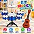 Kit Musical Infantil Azul Com Bateria E Violão Brinquedo Instrumentos Musicais Para Crianças A Partir De 3 Anos - Imagem 3