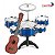 Kit Musical Infantil Azul Com Bateria E Violão Brinquedo Instrumentos Musicais Para Crianças A Partir De 3 Anos - Imagem 7