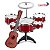 Kit Musical Infantil Vermelho Com Bateria E Violão Brinquedo Instrumentos Musicais Para Crianças A Partir De 3 Anos - Imagem 11