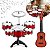 Kit Musical Infantil Vermelho Com Bateria E Violão Brinquedo Instrumentos Musicais Para Crianças A Partir De 3 Anos - Imagem 1