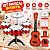 Kit Musical Infantil Vermelho Com Bateria E Violão Brinquedo Instrumentos Musicais Para Crianças A Partir De 3 Anos - Imagem 5