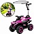 Quadriciclo Elétrico Infantil Importway 6V Rosa com Empurrador Capota Música Luzes Bateria Recarregável até 35kg - Imagem 1