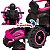 Quadriciclo Elétrico Infantil Importway 6V Rosa com Empurrador Capota Música Luzes Bateria Recarregável até 35kg - Imagem 8