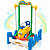 Playground Infantil 4 em 1 Importway Carrinho Gangorra Balanço Pula Pula Diversão Completa com Trava de Proteção - Imagem 1