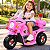 Mini Moto Elétrica Infantil Triciclo Policial 6v Rosa Com Sirene Farol Luz Som Porta Objetos Frente E Ré - Imagem 5