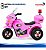 Mini Moto Elétrica Infantil Triciclo Policial 6v Rosa Com Sirene Farol Luz Som Porta Objetos Frente E Ré - Imagem 8