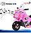 Mini Moto Elétrica Infantil Triciclo Policial 6v Rosa Com Sirene Farol Luz Som Porta Objetos Frente E Ré - Imagem 4