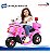 Mini Moto Elétrica Infantil Triciclo Policial 6v Rosa Com Sirene Farol Luz Som Porta Objetos Frente E Ré - Imagem 10