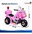 Mini Moto Elétrica Infantil Triciclo Policial 6v Rosa Com Sirene Farol Luz Som Porta Objetos Frente E Ré - Imagem 2