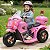 Mini Moto Elétrica Infantil Triciclo Policial 6v Rosa Com Sirene Farol Luz Som Porta Objetos Frente E Ré - Imagem 7