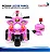 Mini Moto Elétrica Infantil Triciclo Policial 6v Rosa Com Sirene Farol Luz Som Porta Objetos Frente E Ré - Imagem 6