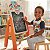 Lousa Mágica Infantil Dupla Face 2 Em 1 Quadro Negro Branco Com Cavalete Cadeirinha Laranja E Acessórios - Imagem 10