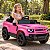 Mini Carro Elétrico Infantil Land Rover Defender 12v Rosa Com Controle Remoto Bateria Recarregável C/ Som E Luzes - Imagem 8