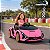 Carro Elétrico Infantil Lamborghini Sian 12v Rosa Licenciado Com Controle Remoto Luz Som Frente E Ré - Imagem 6