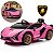 Carro Elétrico Infantil Lamborghini Sian 12v Rosa Licenciado Com Controle Remoto Luz Som Frente E Ré - Imagem 1
