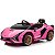 Carro Elétrico Infantil Lamborghini Sian 12v Rosa Licenciado Com Controle Remoto Luz Som Frente E Ré - Imagem 2