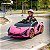 Carro Elétrico Infantil Lamborghini Sian 12v Rosa Licenciado Com Controle Remoto Luz Som Frente E Ré - Imagem 4
