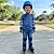 Kit Proteção Infantil Ajustável Azul Com Capacete Joelheira Cotoveleira Munhequeira Para Bicicleta Patins - Imagem 3