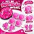 Kit Proteção Infantil Ajustável Rosa Com Capacete Joelheira Cotoveleira Munhequeira Para Bicicleta Patins Skate - Imagem 3