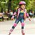 Kit Proteção Infantil Ajustável Rosa Com Capacete Joelheira Cotoveleira Munhequeira Para Bicicleta Patins Skate - Imagem 6