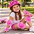 Kit Proteção Infantil Ajustável Rosa Com Capacete Joelheira Cotoveleira Munhequeira Para Bicicleta Patins Skate - Imagem 10