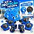 Kit Proteção Infantil Ajustável Azul Com Joelheiras Cotoveleiras Munhequeiras Para Bicicleta Patins Skates E Patinete - Imagem 7