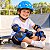 Kit Proteção Infantil Ajustável Azul Com Joelheiras Cotoveleiras Munhequeiras Para Bicicleta Patins Skates E Patinete - Imagem 10