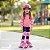 Kit Proteção Infantil Ajustável Rosa Com Joelheiras Cotoveleiras Munhequeiras Para Bicicleta Patins Skates E Patinete - Imagem 10