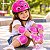 Kit Proteção Infantil Ajustável Rosa Com Joelheiras Cotoveleiras Munhequeiras Para Bicicleta Patins Skates E Patinete - Imagem 3