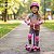 Kit Proteção Infantil Ajustável Rosa Com Joelheiras Cotoveleiras Munhequeiras Para Bicicleta Patins Skates E Patinete - Imagem 6