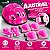 Kit Proteção Infantil Ajustável Rosa Com Joelheiras Cotoveleiras Munhequeiras Para Bicicleta Patins Skates E Patinete - Imagem 9