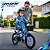 Bicicleta Infantil Aro 14 Azul Com Rodinhas De Apoio Cestinha Dianteira Paralamas E Protetor De Corrente - Imagem 6