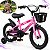 Bicicleta Infantil Aro 14 Rosa Com Rodinhas De Apoio Cestinha Dianteira Paralamas E Protetor De Corrente - Imagem 1