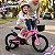 Bicicleta Infantil Aro 14 Rosa Com Rodinhas De Apoio Cestinha Dianteira Paralamas E Protetor De Corrente - Imagem 10