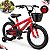 Bicicleta Infantil Aro 16 Vermelha Com Rodinhas De Apoio Cestinha Dianteira Paralamas E Protetor De Corrente - Imagem 1