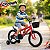 Bicicleta Infantil Aro 16 Vermelha Com Rodinhas De Apoio Cestinha Dianteira Paralamas E Protetor De Corrente - Imagem 6
