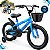 Bicicleta Infantil Aro 16 Azul Com Rodinhas De Apoio Cestinha Dianteira Paralamas E Protetor De Corrente - Imagem 1